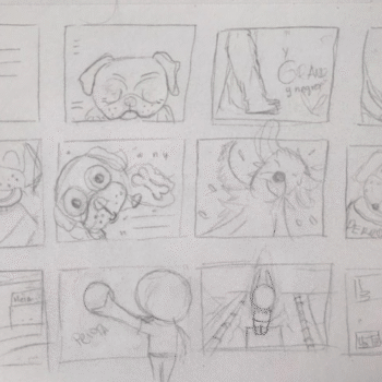 Bocetos de ilustración de libro infantil 'Dicen que soy perro', por Gabriela Garay