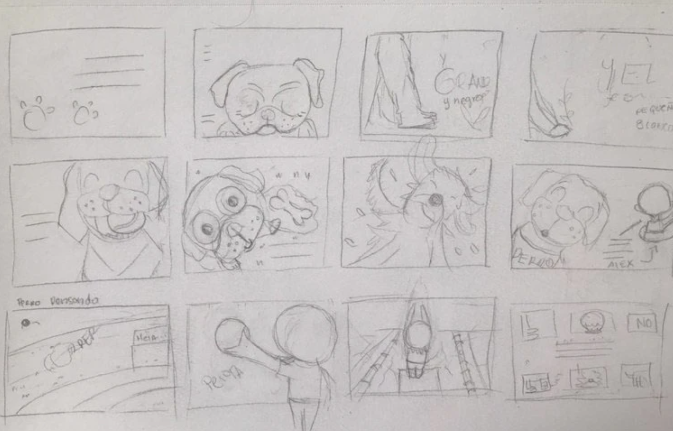 Bocetos de ilustración de libro infantil 'Dicen que soy perro', por Gabriela Garay