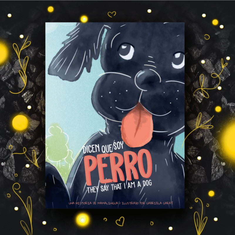 Ilustración de libro infantil 'Dicen que soy perro', portada ilustrada por Gabriela Garay